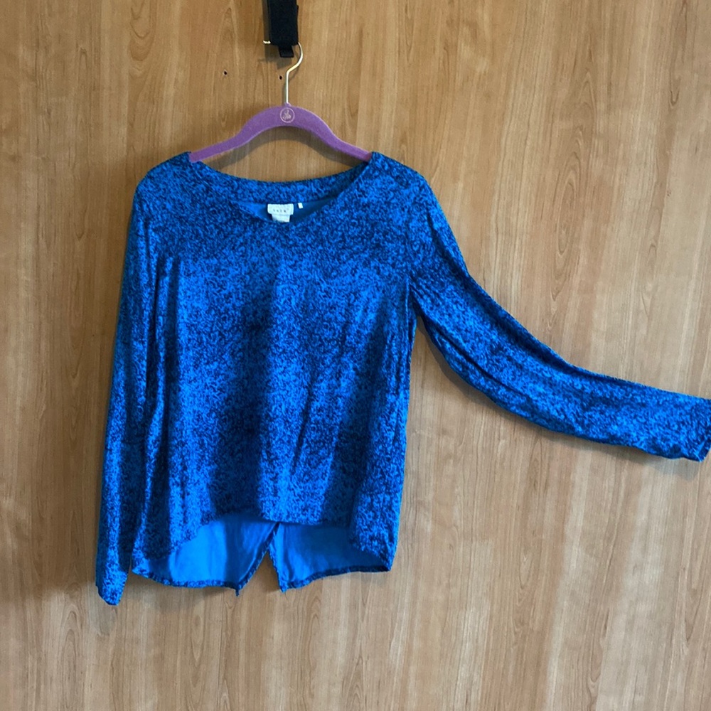 SKFK Skunkfunk eco-fabulous blue blouse with open panel back